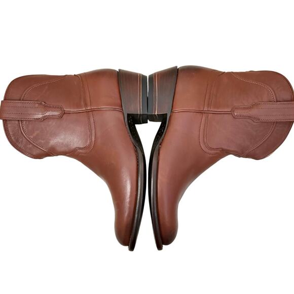Tecovas Revivals Women’s Leather Roper Boots Bourbon Brown Short Booties 8B - Picture 9 of 16